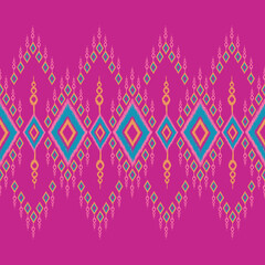 Ethnic abstract ikat art. Aztec ornament print. geometric ethnic pattern seamless color oriental. Design for background ,curtain, carpet, wallpaper, clothing, wrapping, Batik.
