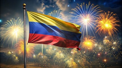 Realistic portrayal of the celebration of 20 de Julio in Colombia, Colombia, independence day, realistic
