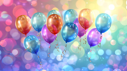 colorful balloons on a blue background