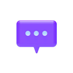 Purple round bubble double chat text conversation 3d icon