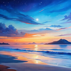 sunset over the ocean