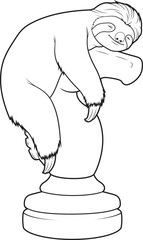 Sloth Chess piece Knight Chess Animal Vector Graphic Art Illustration