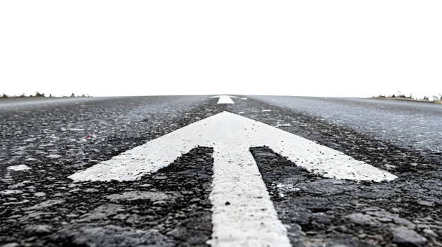 The road moves forward on a transparent background.