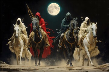 The Four Horsemen of the Apocalypse, Biblical Illustration from the Book of Revelation