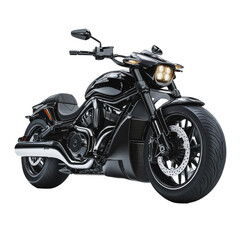 Obraz premium PNG Black motorcycle parked indoors under lights