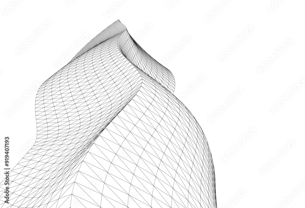 Wall mural abstract linear design vector drawing