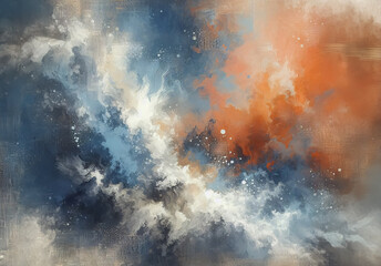 Fototapeta premium Wallpaper, verwittert, mit rot, beige und blau, grunge, Hintergrund oder Textur