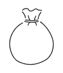 紐で縛っている無地の袋 - 手描きのシンプルでおしゃれな巾着袋やビニール袋のイメージ素材