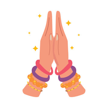 indian hands making namaste