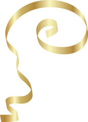 Set of gold ribbons. Christmas and new year holiday decoration