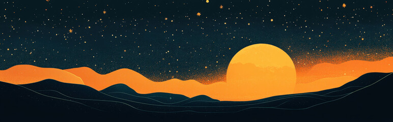 Obraz premium minimalist background incorporating representations of the moon and stars with subtle Chinese New Year symbols, celebrating the lunar aspect of the festival