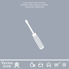 Fototapeta premium Vector icon of white color on a gray background