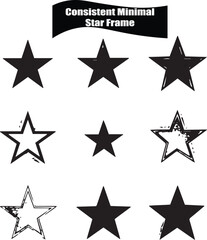 Fototapeta premium Star Frame Elegant Silhouette Vector Illustrations