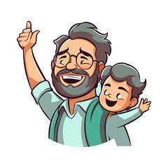 Heartwarming Father’s Day Illustration: Celebrating the Bond between Father and Child