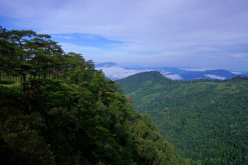 misty mountain hills in the morning