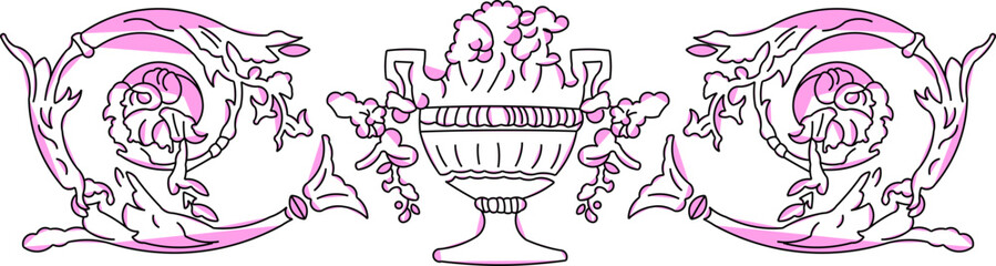 Vector sketch illustration silhouette design ornate ornament painting of the holy grail old classic vintage ethnic