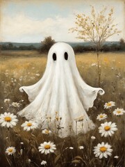 Ghostly Gardens Generative AI Illustration 