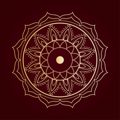 Luxury ornamental mandala design background is in gold.