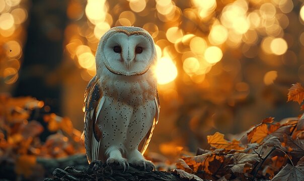 cute fluffy white owl beautiful backlight early september morning wildlife photo national geographic multidimensional layering magical vibes.