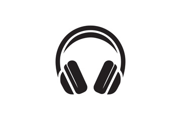 A vector silhouette of headphone.
