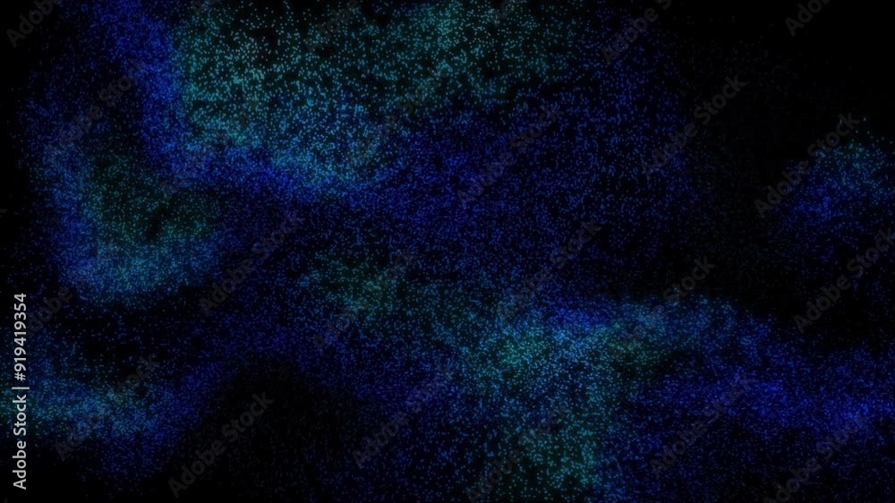 Wall mural blue particle undulate abstract 4k loop features gradient blue particles moving and shifting against