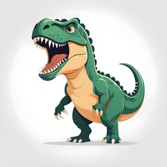 Naklejka premium Cartoon roaring Tyrannosaurus rex. Illustration vector. 