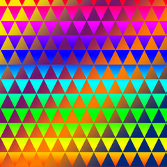 A visually striking background featuring a seamless pattern of triangles with smooth gradient transitions. This abstract design combines vibrant colors and geometric shapes, creating a dynamic, modern