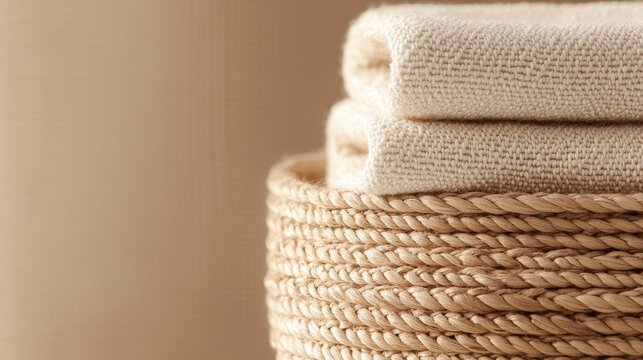 The contrast of Eri silk's soft sheen against the rough texture of woven baskets, highlighting the blend of natural fibers, warm lighting