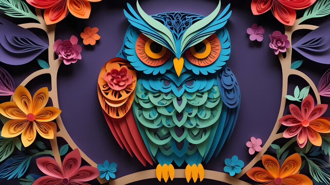 background with birds and flowers, ai generated