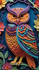 owl on a branch, ai generated