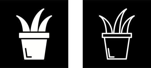 Grass Pot Vector Icon