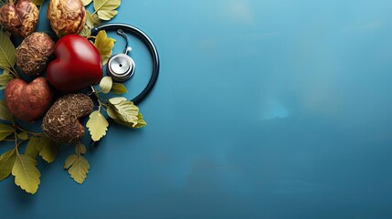 world health day concept background with planet earth ornament on blue background