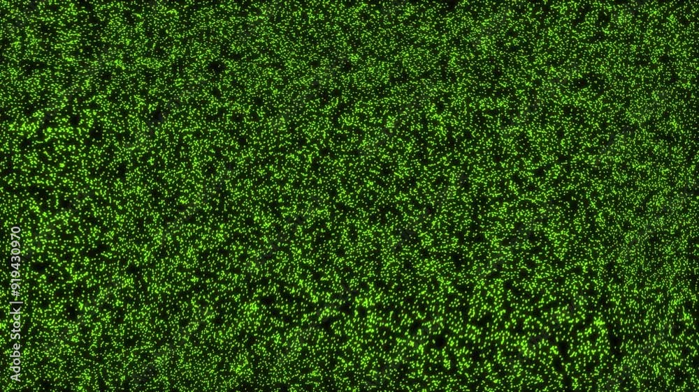 Wall mural grass particle undulating bulge 4k loop features green colored particles moving and undulating like 