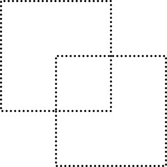 Set of square dot line shapes. Design elements