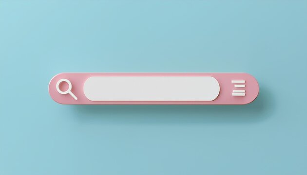 Stylish search bar design on a soft blue background, perfect for web and app interfaces, emphasizing modern technology and ease of use.