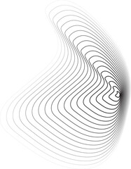 Circle dynamic line halftone fluid shape for tech, icon, symbol