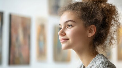 Profile view of students attentively engaging with digital content.