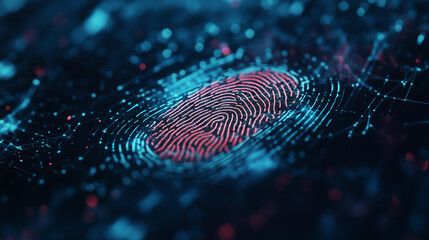 Impronta digitale. Concetto astratto di firma digitale.. Sicurezza sul web.