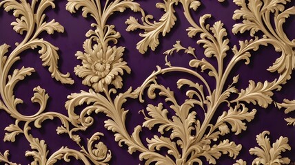 Baroque, ornate, opulence, grandeur, 17th century, European art, scrollwork, floral motifs Pattern