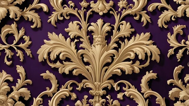 Baroque, ornate, opulence, grandeur, 17th century, European art, scrollwork, floral motifs Pattern