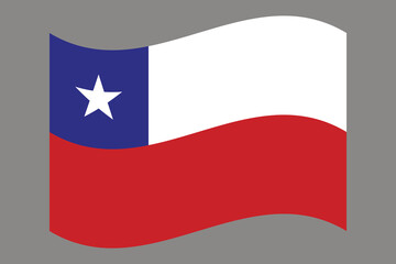 Flag of Chile. Chilean national symbol in official colors. Template icon. Abstract vector background