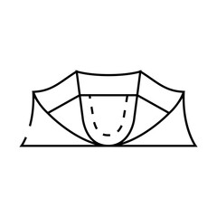 house tent vacation line icon vector. house tent vacation sign. isolated contour symbol black illustration