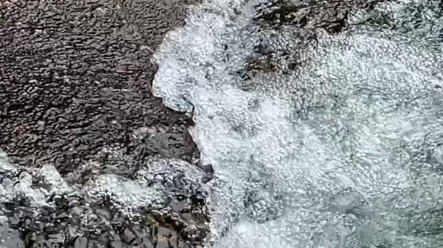 Slow motion or water stream at river