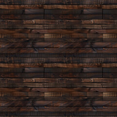 Seamless wooden pattern. Dark rustic boards, tileable wood background