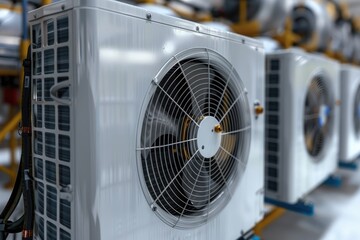 Air conditioning units undergoing rigorous testing in a specialized test chamber to ensure efficiency and performance