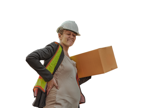 Pregnant female employee worker  or engineer  working control loading container box from cargo  . - Powered by Adobe