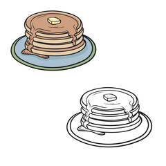 illustration of a pancake. simple design outline style. vector illustrations. you can change color you want