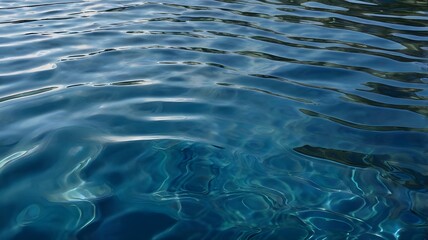 Rippling water with deep blue hues and reflections on the surface.