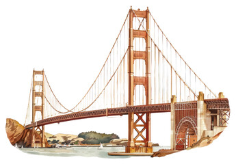 PNG  Iconic bridge artistic illustration