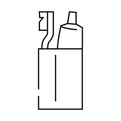toothbrush holder line icon vector. toothbrush holder sign. isolated contour symbol black illustration